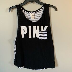 Pink by Victoria Secret Tank Top Size Small workout gym tank sleeveless stripes